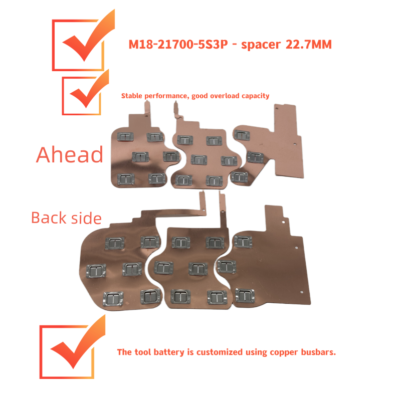 Bus Bar Copper - 21700-5S3P M18 Bandes de busbar en
