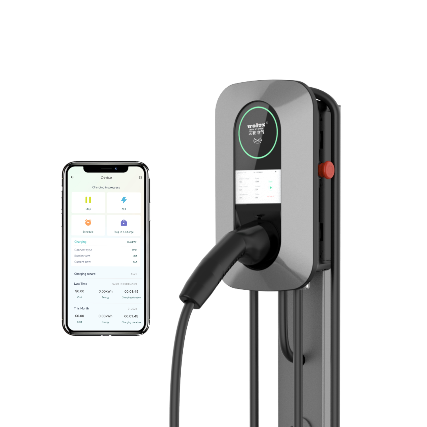Ev Charger Wallbox - Borne de recharge domestique AC 22
