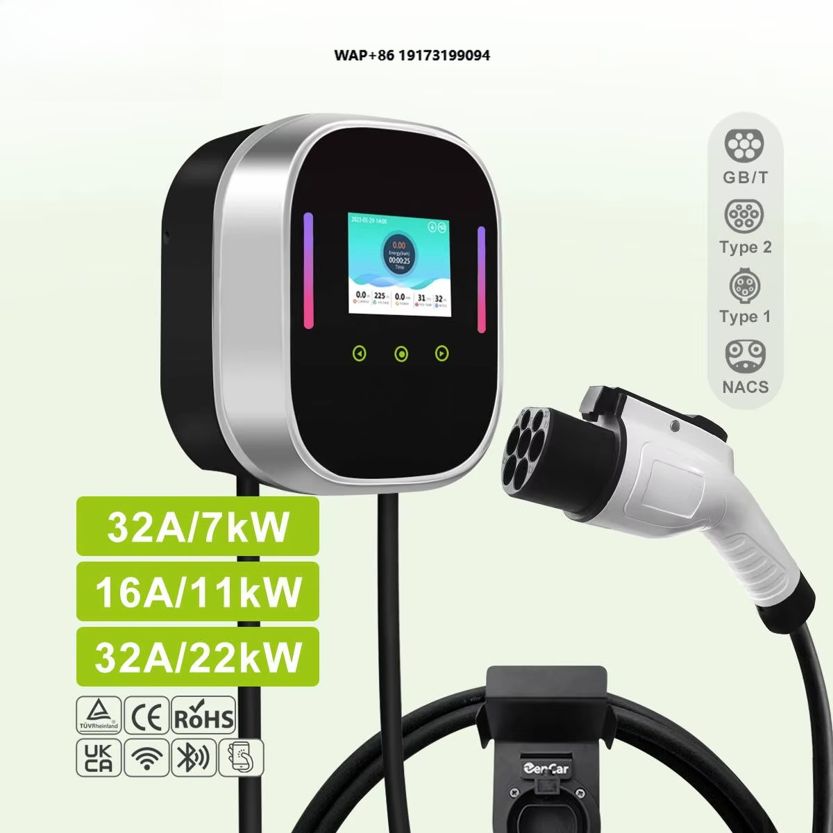 Ev Charger Wallbox - Borne de recharge murale intelligente pour