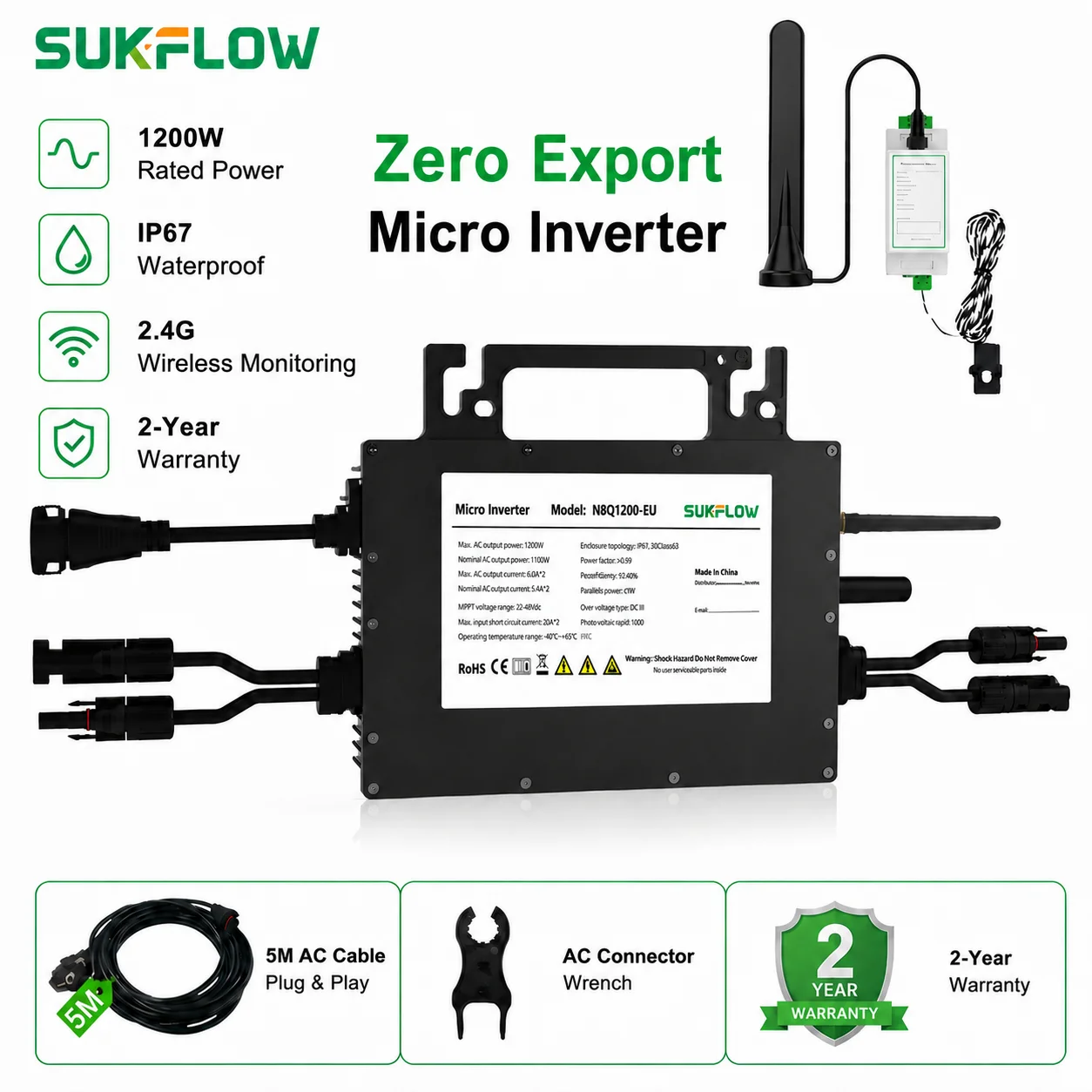 Solar Pump Controller - Micro-onduleur SUKFLOW Zero Expert 1200W raccordé