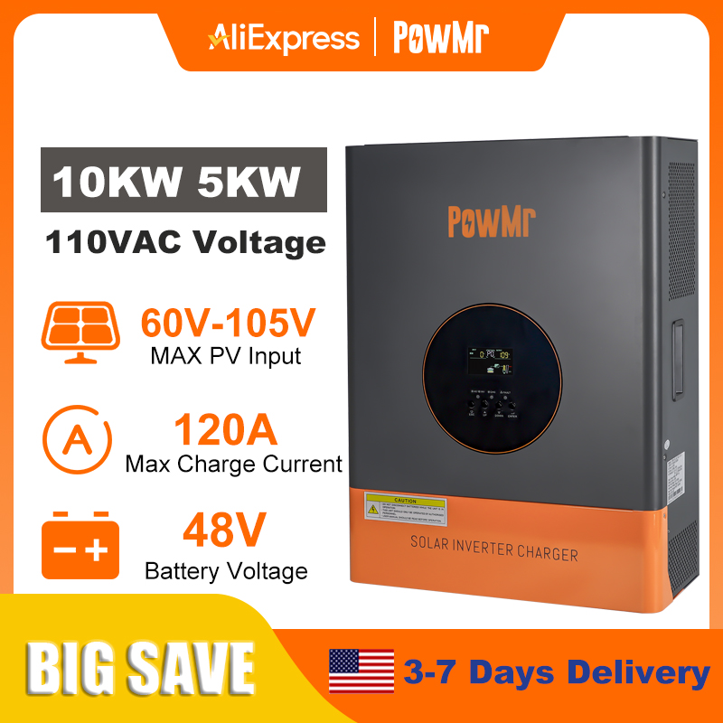 Onduleur biphasé PowMr 10KW 5K - Solar Pump Controller avis et prix