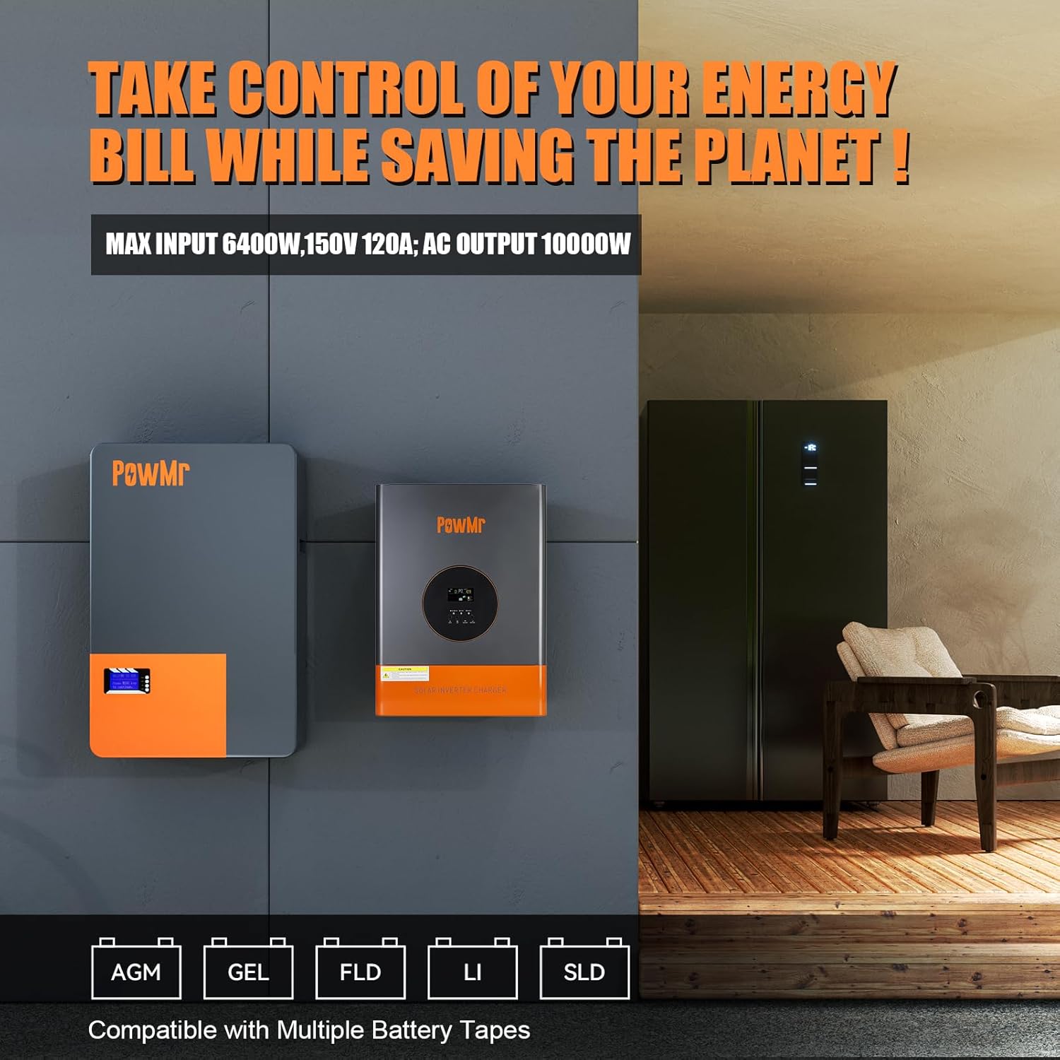 Onduleur biphasé PowMr 10KW 5K - Solar Pump Controller avis et prix
